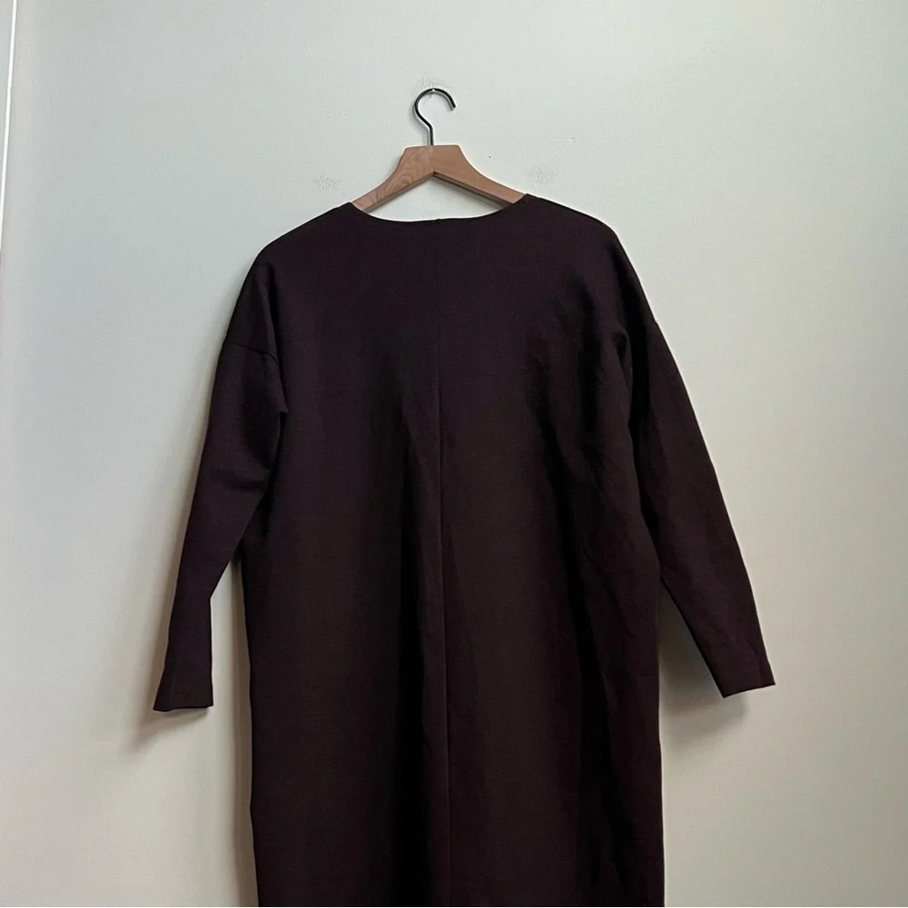 Bryn Walker Taylor Ponte Knit V Neck Oversized Maxi Dress Midi Port Womens XS - Picture 9 of 11